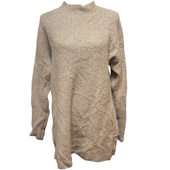Old Navy Oversized Cozy Plush Textured Tunic Sweater Women's Large in Camel - Picture 1 of 11